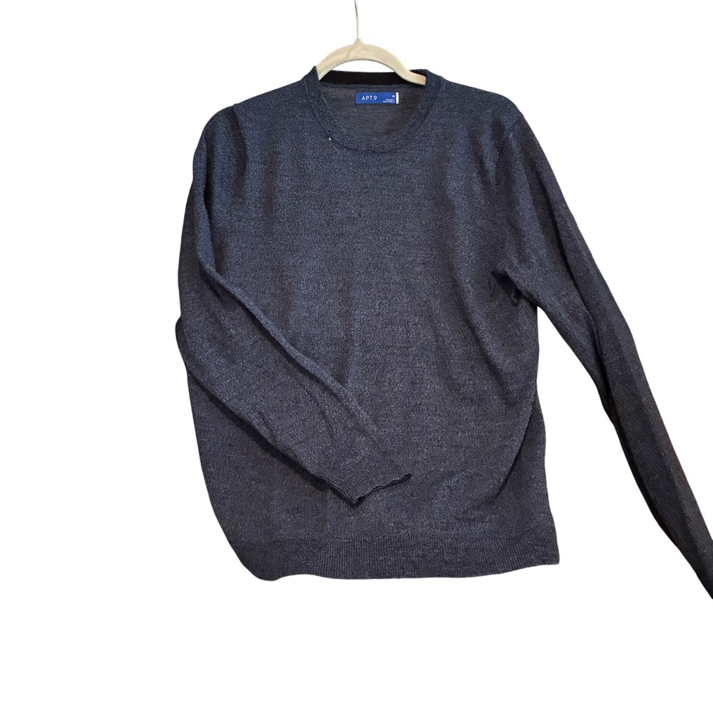 Nautical wool blend Crewneck Sweater Mens size M Navy Blue Fishermancore